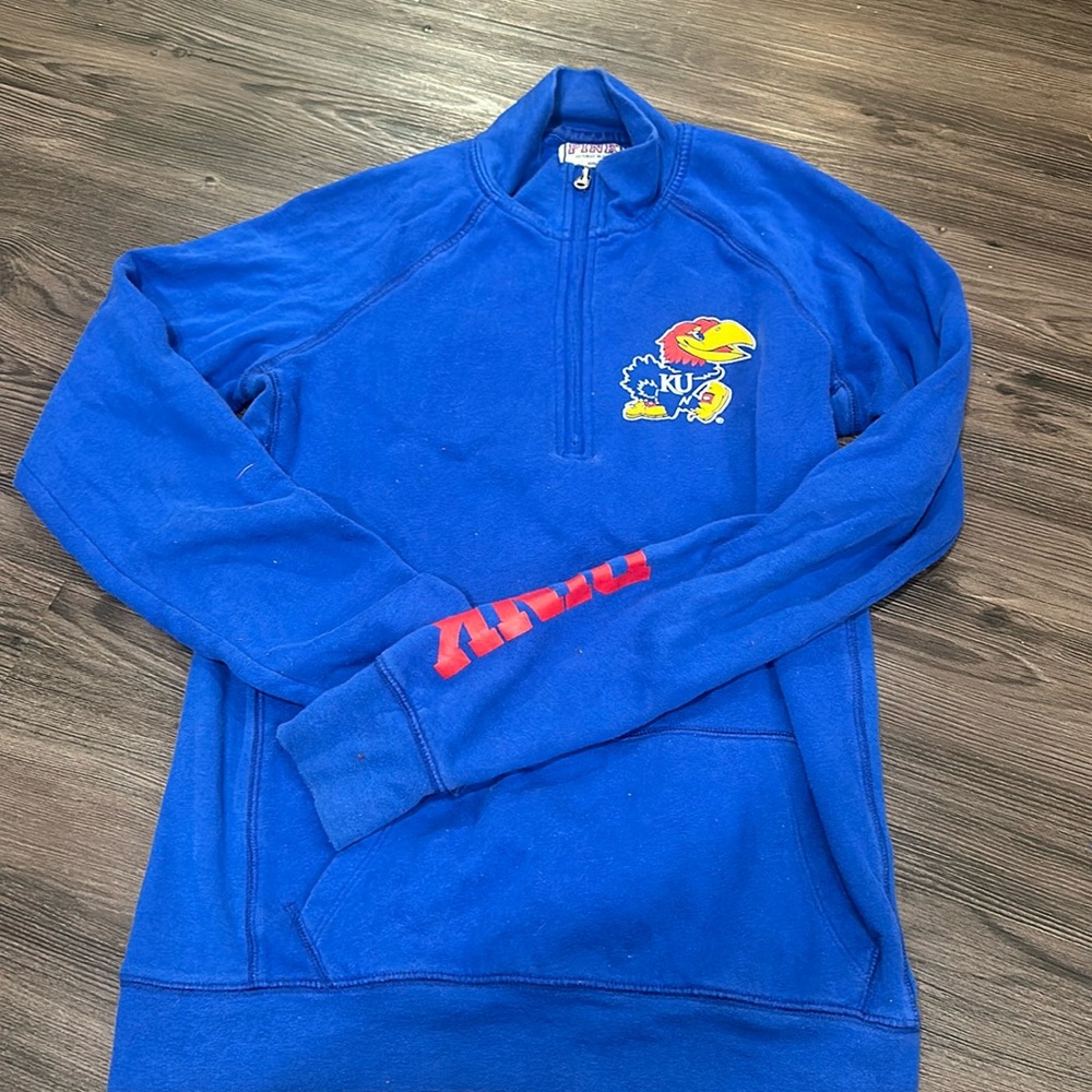 Victorias Secret PINK Kansas Jayhawks Quarter Zip Size Small
